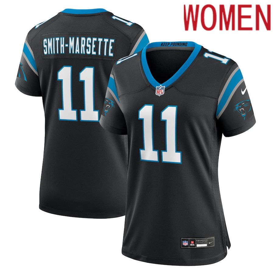 Women Carolina Panthers 11 Ihmir Smith-Marsette Nike Black Team Game NFL Jersey